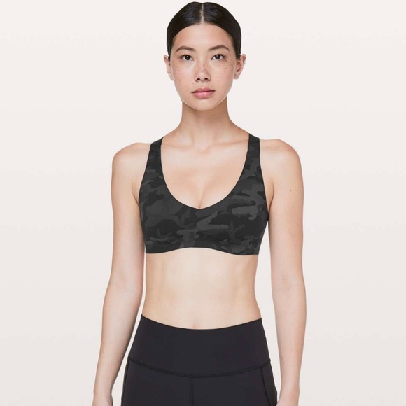 EUC 🩵 Lululemon Light Strides Bra Incognito Camo Multi Grey - Picture 2 of 7